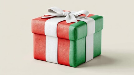 Gift box wrapped in UAE National Day colors, isolated