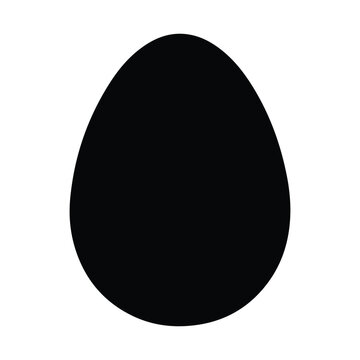Simple black egg shape isolated on white background, Vector, illustration