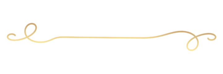 A delicate golden flourish with elegant swirls and curves perfect for adding a touch of sophistication on transparent background high quality