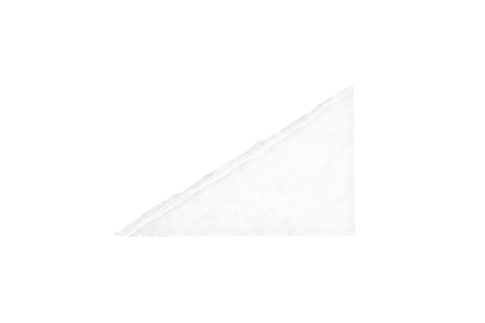 A simple white triangular shape with a textured surface and slightly rounded corners is presented ideal for design purposes on transparent background - Powered by Adobe