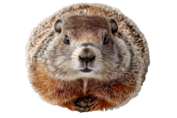 Groundhog seen from above in detail at a wildlife location during daylight