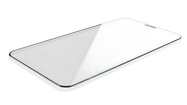 Premium Tempered Glass Screen Protector for Modern Smartphone Display Isolated on White Background
