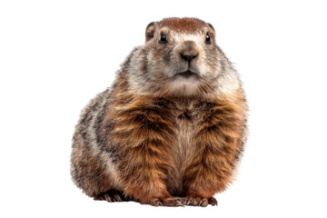 Alert mammal in full-body studio setting with clear background showcasing natural features and fur texture