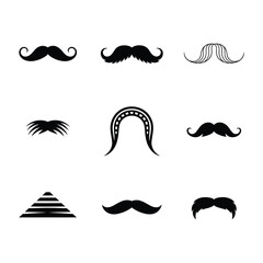 Obraz premium a collection of various mustache and eyebrow styles