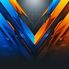 Vibrant abstract geometric shapes in blue and orange
