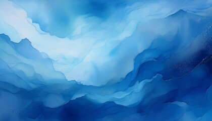 blue watercolor texture with gradient wash the abstract background features fluid blends of dark and light blue tones with a soft paper texture