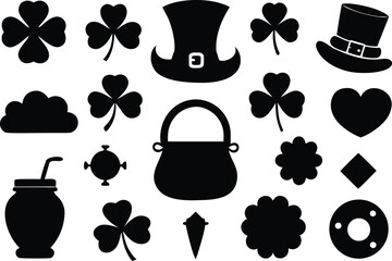 St. patrick's day symbols isolated on transparent background, Vector, illustration