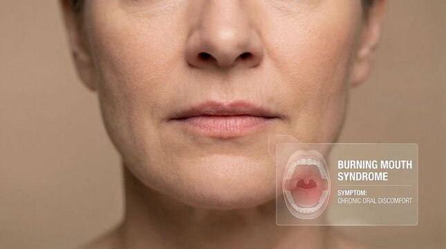 Burning Mouth Syndrome (Non Visible Condition), Lower Face and Mouth Close Up, Neutral Oral Appearance, Subtle Breathing Jaw Micro Movements
