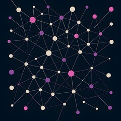 Abstract network connection on dark