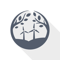 Wind energy landscape icon representing renewable electricity production.