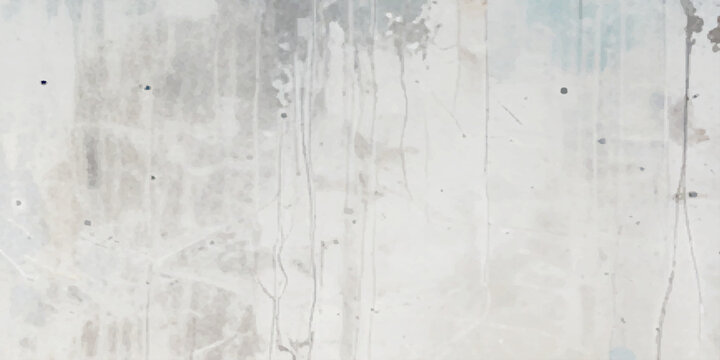 Light gray grunge concrete wall texture with vertical water stains and weathered plaster details, blended with soft neutral watercolor paper grain in light beige tones for a vintage surface.
