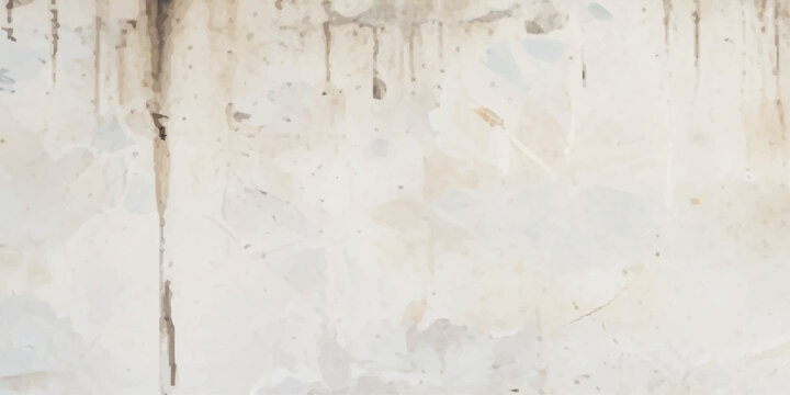 Vintage grunge surface texture blending light gray concrete wall stains with soft beige watercolor paper grain, organic streaks, and distressed plaster for artistic background design.