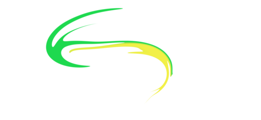 Abstract Swoosh. Green Yellow. Motion Line. An isolated PNG clip art on a transparent background of a stylized green and yellow dynamic brush stroke for speed concepts or energy designs.