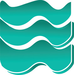Teal wavy lines on a white background