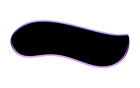 Abstract Wave. Fluid Art. Liquid Shape. An isolated PNG clip art of a black wavy liquid shape with a vibrant purple glowing edge on a transparent background for modern graphic design. - Powered by Adobe