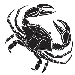 Laser-cut&ndash;ready crab silhouette vector with smooth closed paths. Perfect for CNC cutting, wood engraving, vinyl decals, metal art, and craft projects.