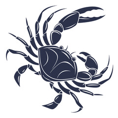 Minimal crab silhouette designed as a flat icon element for icon sets, UI kits, infographics, and branding systems. Clean shape ensures consistency.