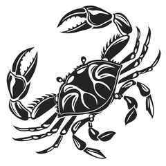 Laser-cut&ndash;ready crab silhouette vector with smooth closed paths. Perfect for CNC cutting, wood engraving, vinyl decals, metal art, and craft projects.