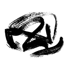 Random Free Hand Abstract Brush Hand Drawing. Vector Illustration