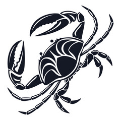 Abstract crab silhouette with artistic simplified form. Perfect for modern branding, posters, and creative graphic design.
