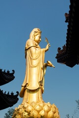 Golden Guanyin Statue at Fo Guang Shan Temple is Taiwanese style temple in Thailand