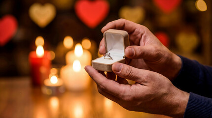 Wedding rings in hands.