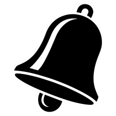 Notification Bell Ringing Icon Silhouette Vector on White Background
