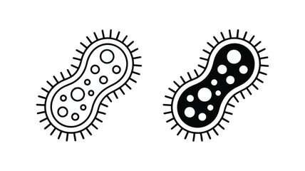 Fototapeta premium Black and white bacteria illustrations Vector