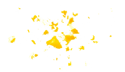 Fresh grated lemon peel flying isolated on white background, top view