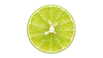 Fresh green lime slice isolated PNG, juicy citrus fruit cut in half on transparent background for healthy eating and summer drinks