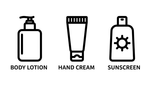 Collection of protective skincare products including a pump bottle of body lotion, a tube of hand cream, and a sunscreen bottle.