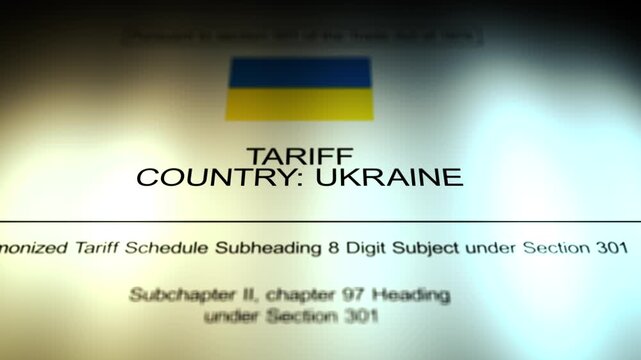 Cinematic Ukraine - United States Tariff Document