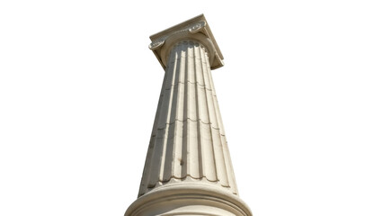 Elegant fluted column isolated PNG on transparent background, architectural element for building...