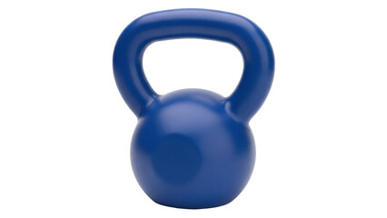 Blue kettlebell isolated PNG, fitness equipment for strength training and workout on transparent background, exercise tool for gym