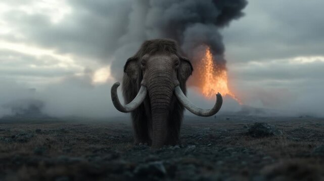 Wild mammoth: untamed grace, massive creature, ancient might, living figure, primal beauty, majestic power, dynamic force, timeless presence, energetic being, colossal stride.