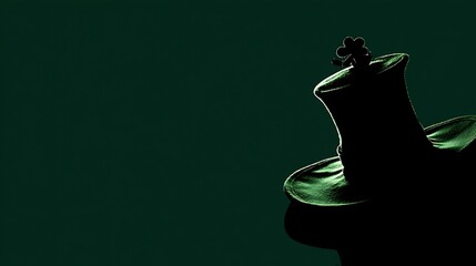 A dark silhouette of a horse s head and neck against a green background
