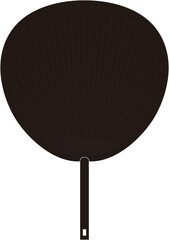 大きなうちわ（黒）のイラスト