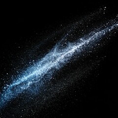 Obraz premium Sparkling Silver Particle Stream Abstract on Black Background Elegant Design