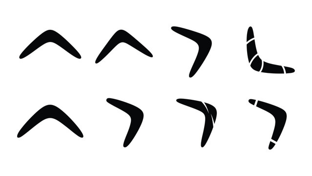 Flying boomerang icon silhouette vector symbol design