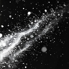 Obraz premium Abstract White Powder Glitter Explosion on Dark Background with Bokeh Effect
