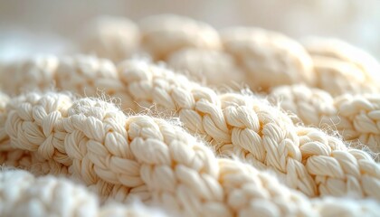 Obraz premium close-up of chunky cable knit wool, cream color