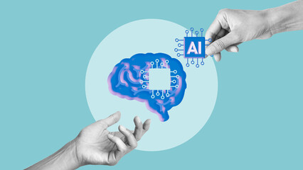 Artificial Intelligence Integration Concept - AI Ethics and Control, Cognitive Enhancement, Neural Technology, Human Machine Collaboration, Future Intelligence and Digital Mind Upgrade