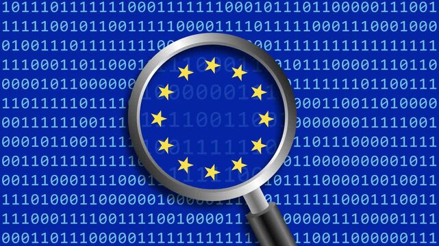 European Union under magnifying glass - cyber security background