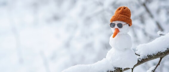 Surreal snowman adventure winter wonderland photography outdoor close-up view embracing silliness in nature's playground