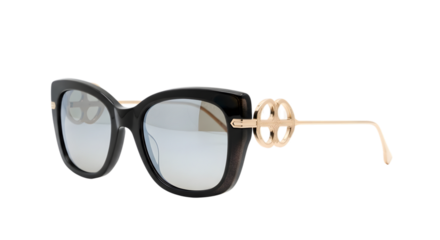 Elegant black sunglasses isolated on transparent background offer a stylish look