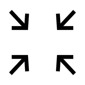 Four arrows pointing inward, symbolizing contraction or shrinking action