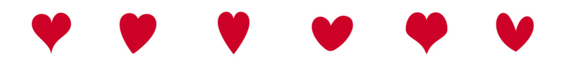 Red Heart Icon Set for Valentine's day. 