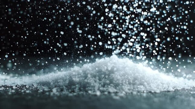 Chef Sprinkling Sea Salt Flakes on Food Slow Motion Video.