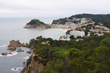 The view of Tossa De Mar town in Costa Brava, Spain