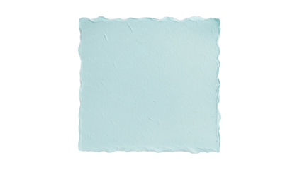 Light blue handmade paper texture isolated PNG, rough edges paper sheet on transparent background for graphic design and creative projects
